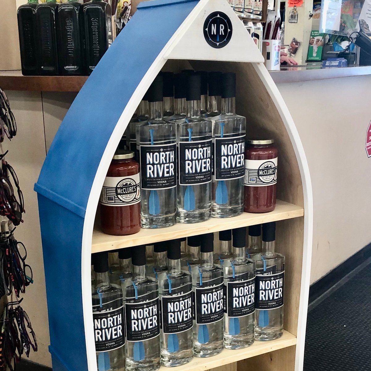Wondering what a boatful of North River Vodka looks like? Check it out at the Polly's Country Markets location on Ferguson Road in Jackson. Pick up everything you need for a Michigan-made Bloody Mary while you're there.