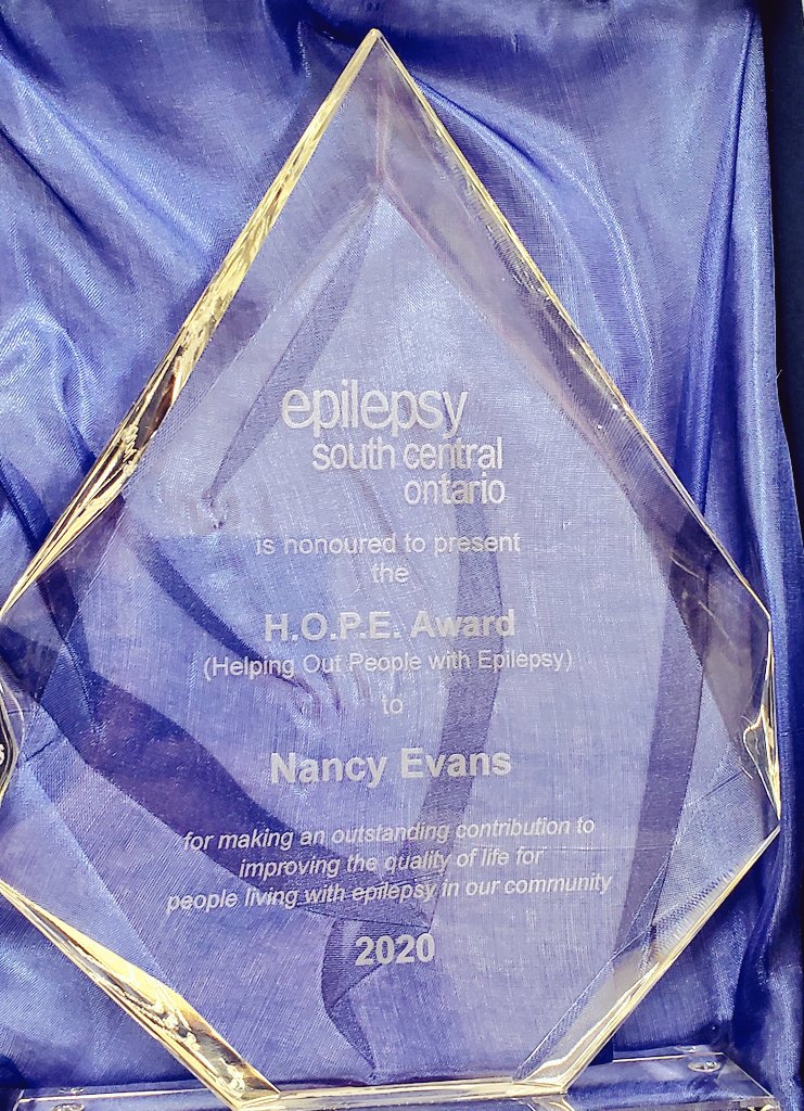 EpilepsySCO's tweet photo. The H.O.P.E. Award is presented to an individual or group who has made an outstanding contribution to improving the quality of life for people living with epilepsy in our community.

This years recipient is Nancy Evans https://t.co/uzFnVRpZrz
