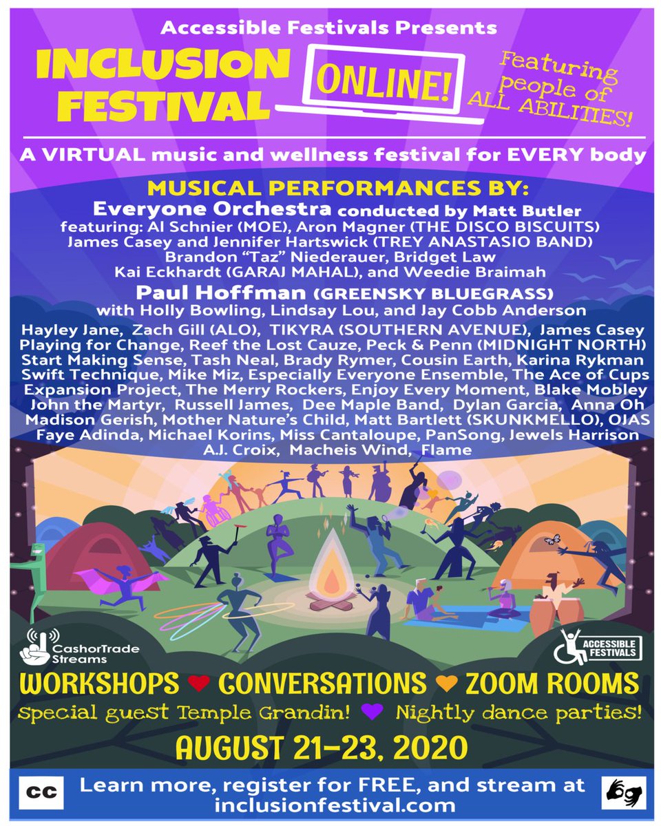 This weekend tune into <a href="/InclusionFest/">Inclusion Festival</a> livestream with an all-star lineup including <a href="/every1orchestra/">Everyone Orchestra</a> <a href="/CousinEarth/">Cousin Earth</a> members of <a href="/treyanastasio/">Trey Anastasio</a> band <a href="/Jhartswick/">Jennifer Hartswick</a> and more thejamwich.com/2020/08/20/inc…