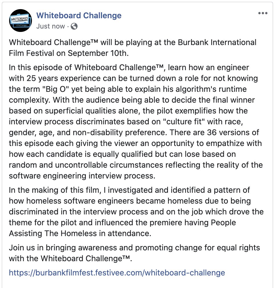 WhiteboardShow's tweet photo. Whiteboard Challenge™ will be playing at the Burbank International Film Festival on September 10th.

https://t.co/Xp0NHmOfam https://t.co/dqnfoI93sT
