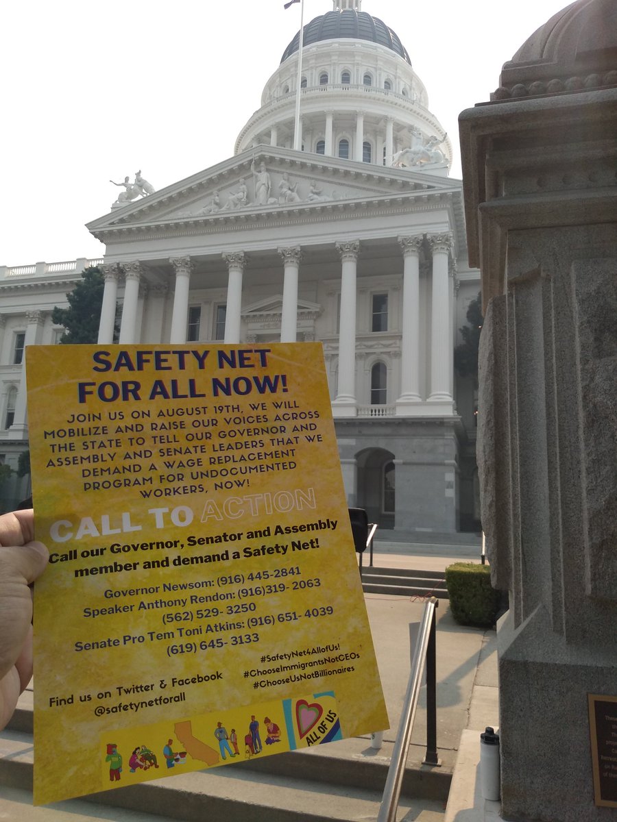 LALiving213's tweet photo. Day 2 in Sacramento  The State Of California has a responsibility to all workers including immigrant workers who have lost their jobs due to #Covid19 to create a #SafetyNetForAllOfUs. We have families hurting. We need wage replacement now. @SafetyNet4All @GarmentWorkerLA https://t.co/mJe8ufcrxM
