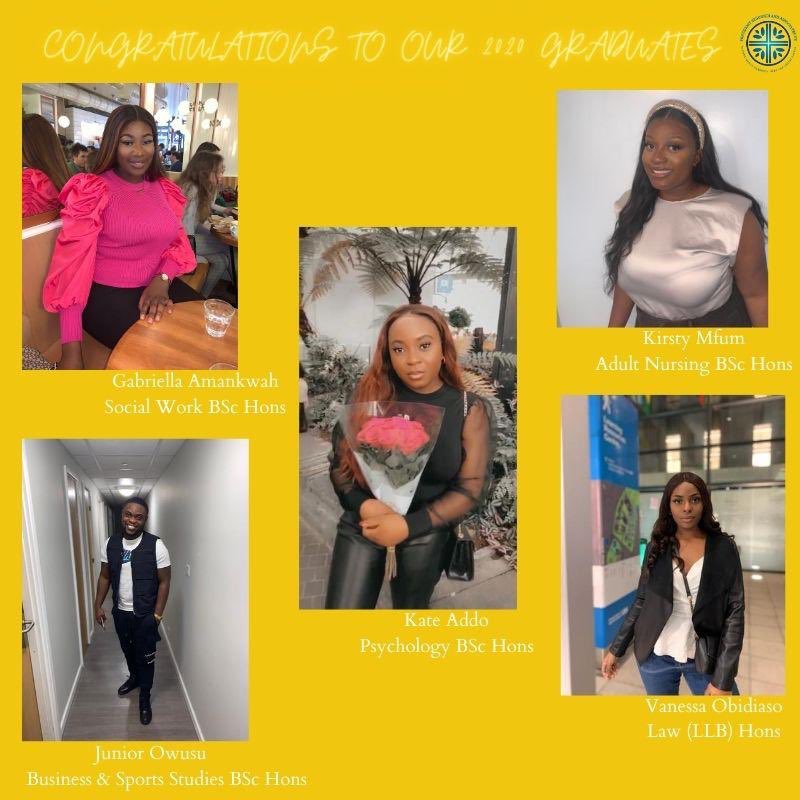 A HUGE congratulations to our outgoing Execs : Gabby, Kirsty, Junior, Vanessa and Kate for graduating uni. We would like to say a big thank you for your hard work and dedication. May the Lord continue to shed his grace upon you and take you to higher heights 🙌🏾✨