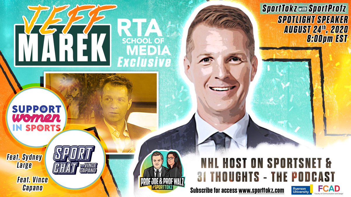 🎙We are super excited to welcome NHL Host on Sportsnet and 31 Thoughts the Podcast, Jeff Marek (<a href="/JeffMarek/">Jeff Marek</a>) to the show on Monday August 24th @ 8pm EST!! To kick off #BackToSchoolSeason this episode will serve as a SportTokz x RTA Exclusive Orientation.