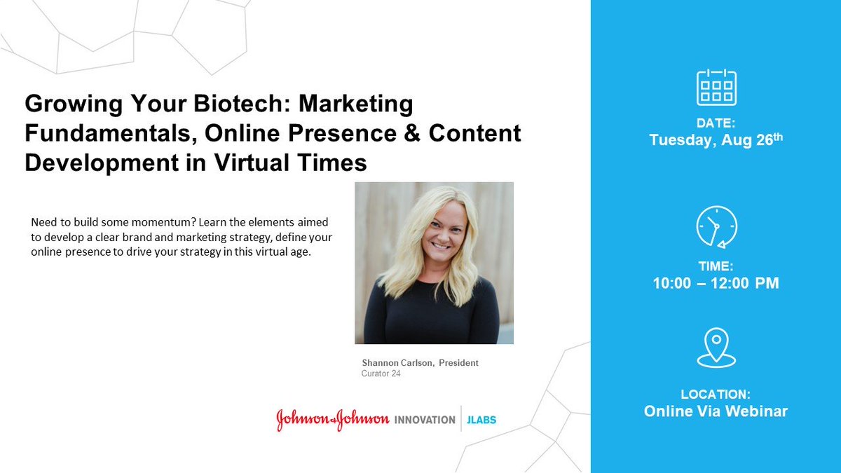 JLABS's tweet photo. Develop solid #strategies that could provide impactful connections with key customers and stakeholders, 8/26 Register today: https://t.co/A7HtMrfEiU
#branding #Marketing #lifescience #education #startup #virtualtimes https://t.co/rUR0AX0cBT