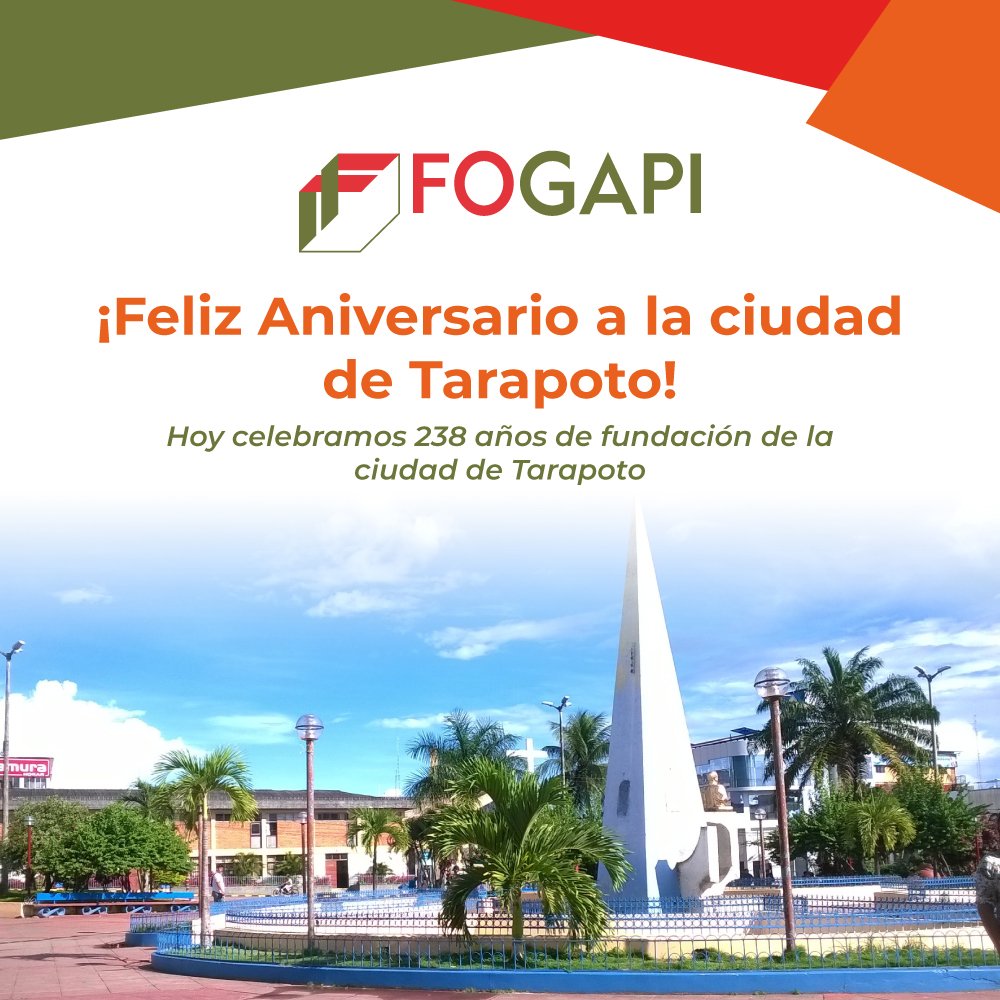 FOGAPI1's tweet photo. 🎉¡Feliz Aniversario Tarapoto!🎉
.
.
.
#FOGAPI #Aniversario #Tarapoto https://t.co/D5KJOlzPGD