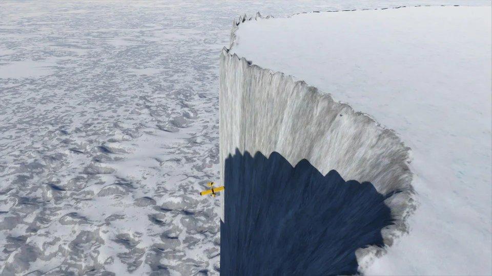 Microsoft Flight Simulator AI: is trained to reconstruct vertical data from a variety of urban and suburban buildings from around the worldGreenland: (20,000 foot ice wall image: reddit user unrelentingdespair)  https://www.reddit.com/r/MicrosoftFlightSim/comments/id3ccs/you_spawn_into_greenland_and_see_this_what_do_you/