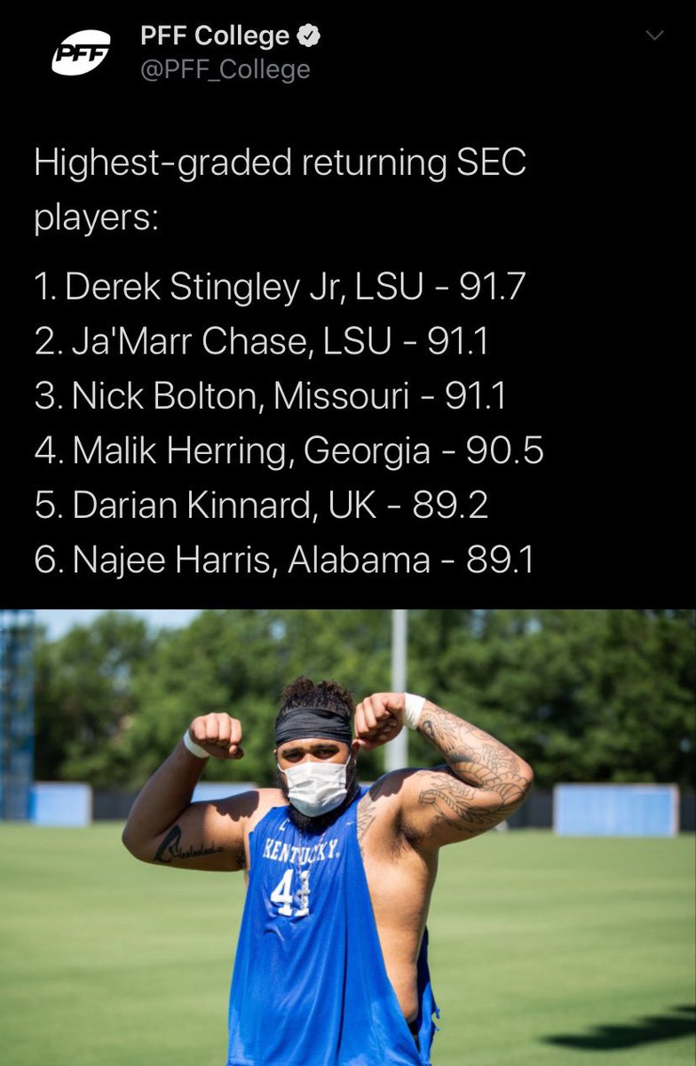  #BigBlueWall2nd & 3rd best OT’s in the SEC & the 5th best overall player in the entire conference