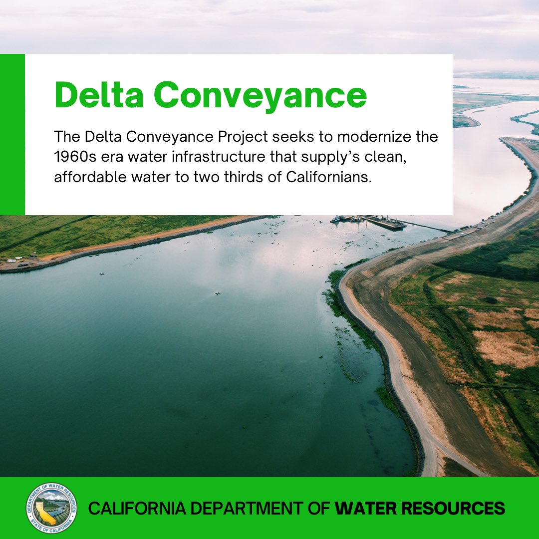 passwateragency's tweet photo. Delta Conveyance Project: A Proposal to Protect Water Supplies for the Future. To watch the video on the Delta Conveyance Project please click here https://t.co/Cs68x8EQxW
#deltaconveyanceproject #deltaconveyance #cadwr #dwr #california #water https://t.co/Hzk0TFNAJd
