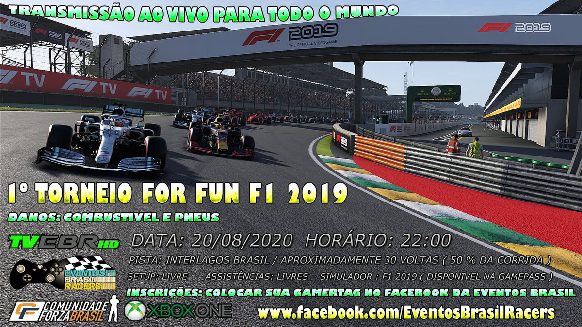 BrasilEbr's tweet photo. @LogitechG @Multilaser_BR @MexicanaSmx @F1 @Codemasters @MicrosoftBr @rubarrichello @ValdenoBrito77 @grandepremio @Esp_Interativo  TODAY AT 10PM IN BRAZIL
IN THE WORLD - 03 GMT
INTERLAGOS GP IN F1 2019
LIVE IN HD ON VIRTUAL SPEED CHANNEL
LINK: https://t.co/hOczjw6lcU https://t.co/f6hiVUNaaG