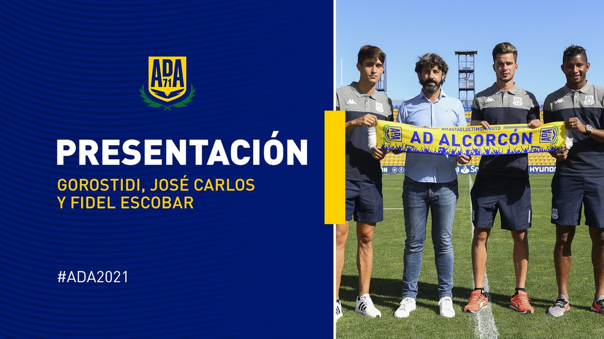AD_Alcorcon's tweet photo. 🎬| Así ha sido la presentación de nuestros tres primeros #fichajes para el "nuevo curso" 2021 ➡️ https://t.co/lgizZYYbve. 
🔝 @JoseCarlosRS55 
🔝 @FidelEscobarM 
🔝 @ander_gorostidi 
#ADA2021 #LaLigaSmartBank https://t.co/c4AVrK6lLv