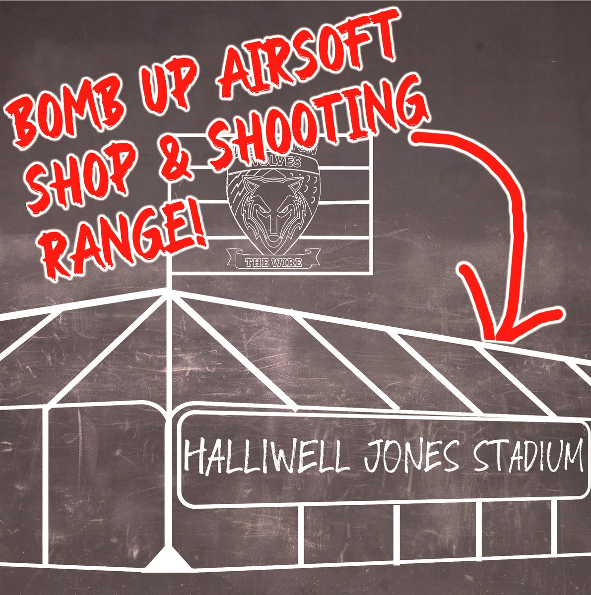 bombupairsoft's tweet photo. WE ARE HERE! For those who don't know, Bomb Up shop &amp; shooting range is located directly behind the @halliwell_jones_stadium, on Buckley Street, Warrington🤗

#airsoftuk #bombupairsoft #gameday #shootingrangewarrington #shootingrangeuk #ttpcwarrington #bombup #bombupwarrington https://t.co/GTimL1fNm2