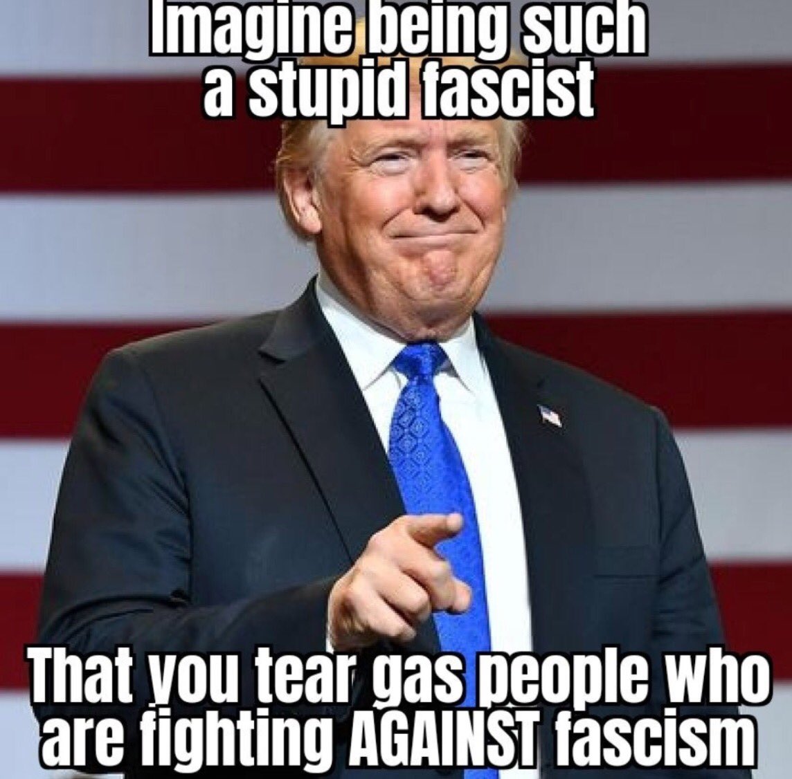 StopTrump2020's tweet photo. Fascism: a form of far-right, authoritarian ultranationalism characterized by dictatorial power and forcible suppression of opposition.
#stoptrump2020
#AntiFascism #VoteBlueToSaveAmerica https://t.co/THoVnvVwoo