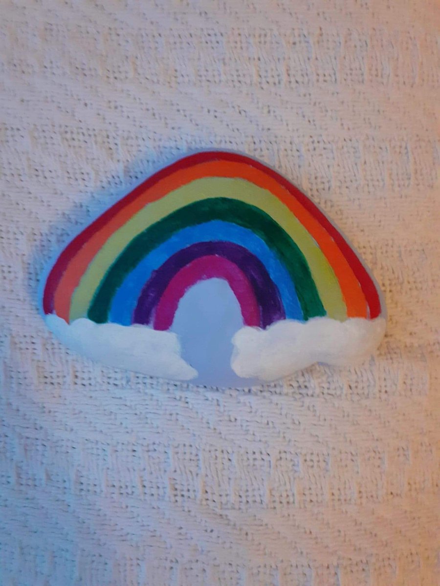 MrsAnneCairns's tweet photo. Anna (our granddaughter) hand painted rainbow rocks and sold them, raising £405. for NHS FV COVID-19 fund, we’ll done Anna so thoughtful #nhsfv #rainbow rocks https://t.co/zvfU1f63J6