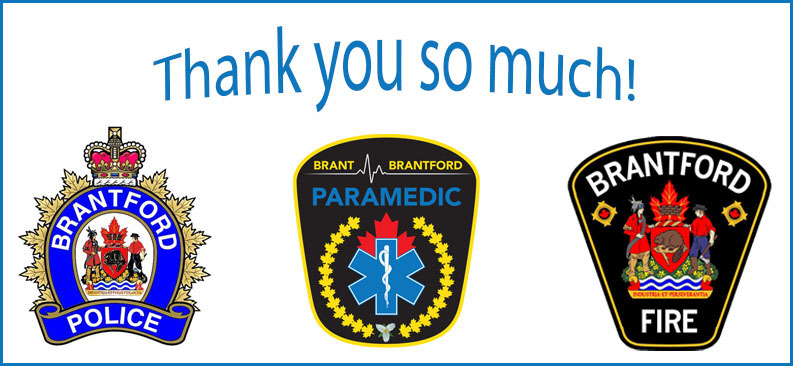 A great big shout out to our emergency service teams at Brantford Police Service, Brantford Professional Fire Fighters Association Local 460 and Brant County Paramedics who collectively have raised more than $2,000 for Hike In Your 'Hood For Hospice! Thank you!