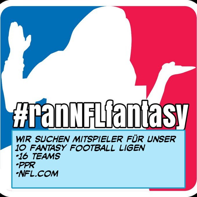 arbeitskollege's tweet photo. Leute!
#ranNFLfantasy geht in die 5. Saison.
Wer hat Bock mitzuspielen? 

10 gleichwertige Ligen 
16 Teams/Liga
PPR
nfl. com 

Quali. zur CHAMPIONS League (#raNFLCL) um den ultimativen #ranNFL Champion zu krönen.

Jeder ist willkomme. Anmelden hier unter dem Tweet. RT wäre nice🙏 https://t.co/mtLlgOhxiu