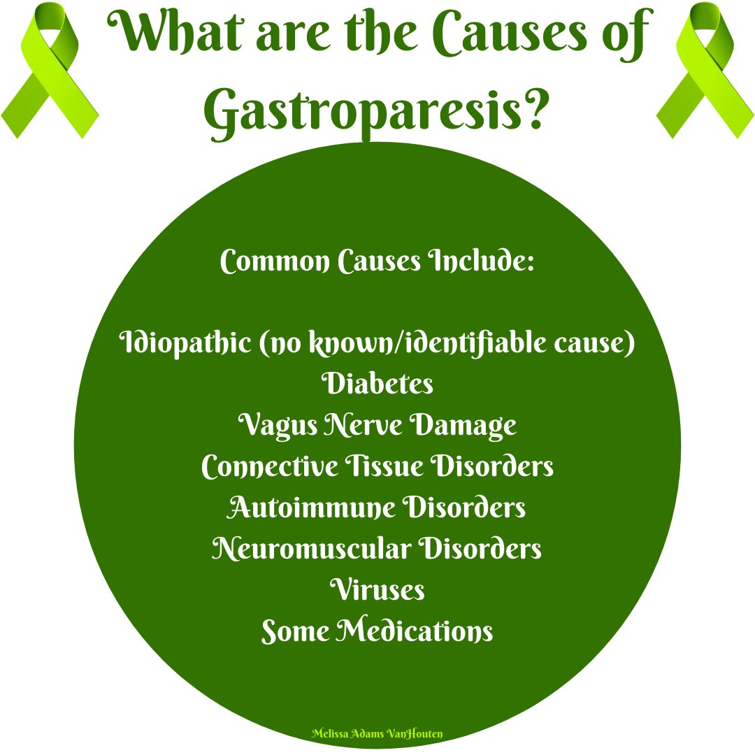 melissarvh's tweet photo. This is not an exhaustive list, but it includes some of the more common causes of #Gastroparesis.

 #CureGP #WarOnGP #GPRevolution https://t.co/Fqc9gOVvjT