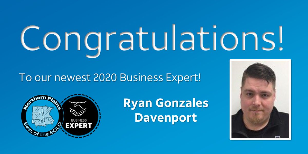 BOLD Northern Plains (@boldnp) on Twitter photo Congratulations to Ryan Gonzales,
our latest #BusinessExpert from our Davenport Location! Is your business in the Davenport, IA area? Visit Ryan for all your wireless and entertainment needs!
#BizExpert #BoldBiz #CRush2020 #LifeAtATT
<a href="/JakeRedenbaugh/">Jake Redenbaugh</a> @BrianWest_NP Congratulations to Ryan Gonzales,
our latest #BusinessExpert from our Davenport Location! Is your business in the Davenport, IA area? Visit Ryan for all your wireless and entertainment needs!
#BizExpert #BoldBiz #CRush2020 #LifeAtATT
<a href="/JakeRedenbaugh/">Jake Redenbaugh</a> @BrianWest_NP