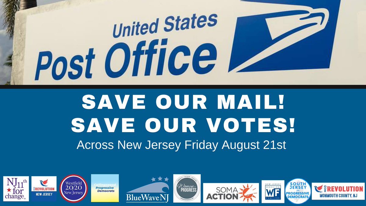 ptbeachprogress's tweet photo. Trump’s attacks &amp; defunding of the #USPS are a direct threat to the right to vote and the integrity of the election.  Join this “Save Our Mail! Save Our Vote!” event in Toms River tomorrow! https://t.co/SuoLbtVJBy #SaveTheUSPS #Election2020 https://t.co/o8KXu0vY7K