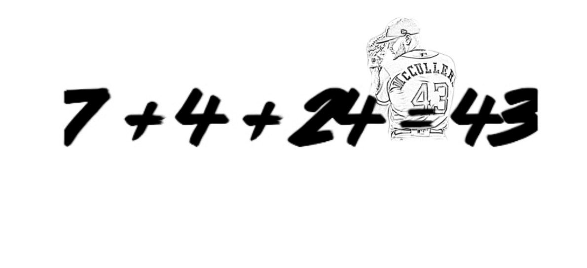 DanSeluk's tweet image. Astro Math                                                        Game 7, 4 scoreless innings, 24 straight curves equals....43 #AstroMath Take notes, school is in session. #ForTheH @lmccullers43