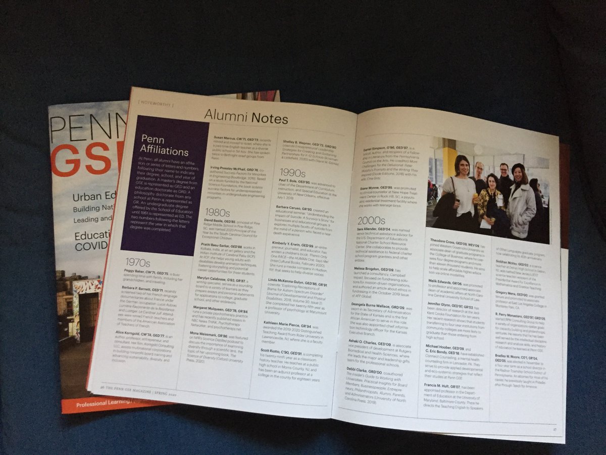 PennGSE's tweet photo. Submit your Penn GSE alumni note by 8/24 to share your latest accomplishments with our community. Notes submitted by the deadline will be considered for the Fall 2020 Penn GSE magazine. https://t.co/oK3HlliP2C #PennGSEImpact #PowerofPenn @Pennalumni https://t.co/EVofpsPUEE