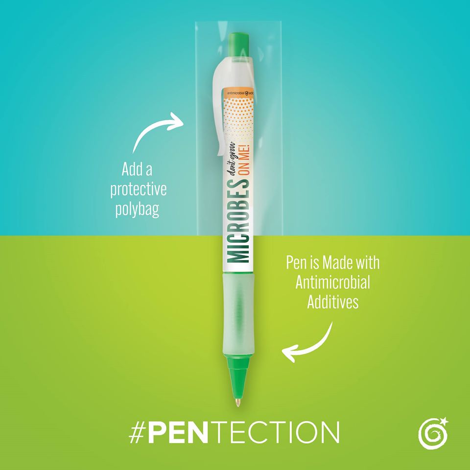 ThreeKpromo's tweet photo. What is #PENtection you say? Well, its pretty simple really. #Pens change hands potentially dozens of times per day and along with it comes #germs and other no-so-fun #microorganisms. https://t.co/IQEUZrslds