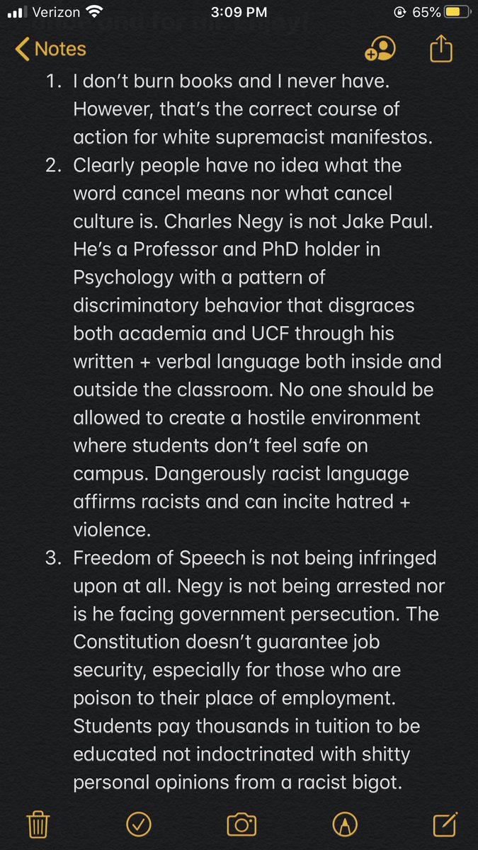 jadematthies's tweet photo. Over the last 3 months, the wignut outrage-industrial complex has tried to come for me using the same 5 nonsensical reasons regarding Professor Charles Negy so I’m just going to give my answers to them all now— once and for all. Enjoy! #UCFfirehim https://t.co/EuHu3EJZlQ
