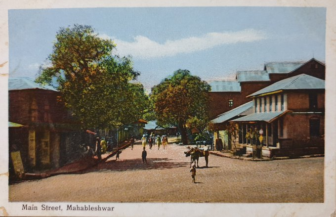 __Interfaith__'s tweet photo. For followers with an interest in #India, here is a #postcard of the Main Street in #Mahableshwar / #Mahabaleshwar which is a hill station in India's forested Western Ghats range, south of #Mumbai. The postcard could be over 100 years old!
#IFMPC #deltiology #postcards https://t.co/ZY9C6i7bnk