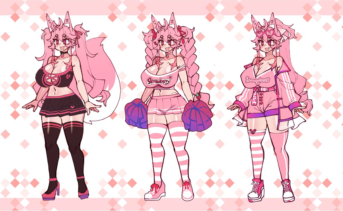 osiimiartist's tweet photo. Some #PinkyFox Kireina's outfit~ https://t.co/KB8nxuMseR