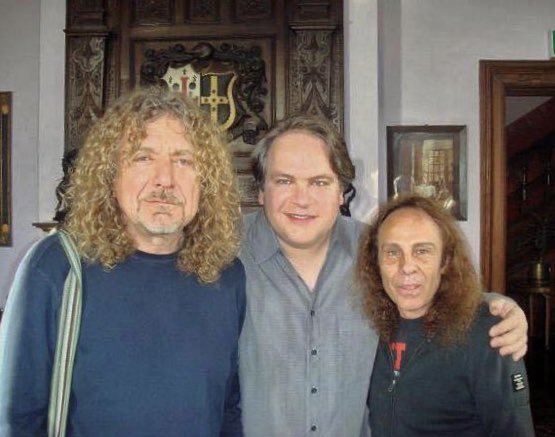OfficialRJDio's tweet photo. Happy Birthday to @RobertPlant, celebrating his 72nd birthday today. Here’s a great shot of Ronnie with Robert Plant and @EddieTrunk. https://t.co/7nmIjbhxcm