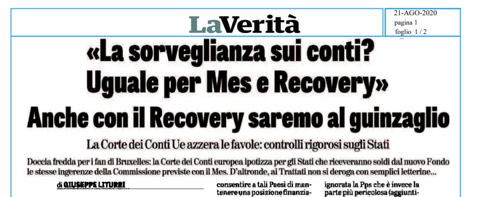 ClaudioBorghi's tweet photo. Come al solito l'unica informazione vera sul MES la trovate su @LaVeritaWeb
 
Domani @giuslit in edicola https://t.co/dYftD0nmms