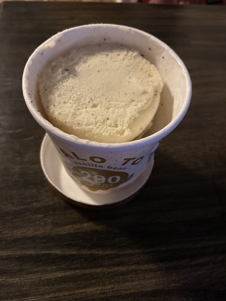 PVisocky's tweet photo. Hey @HaloTopCreamery, you’re already low calorie ice cream, can I at least get the full container? 🍦😕 https://t.co/BknVmahlSZ