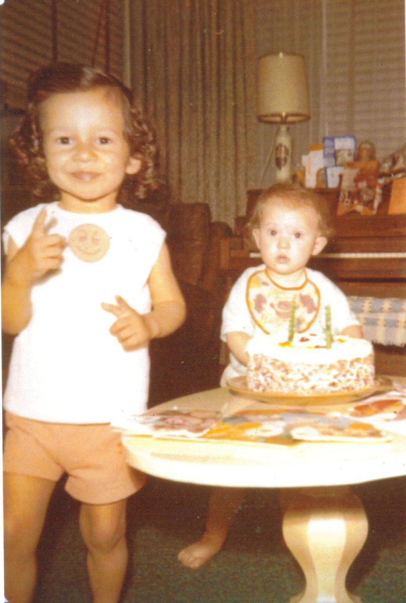 Sister and I at her 2nd birthday party. #tbt #ThrowbackThursday #Throwback #70skids #toddlers