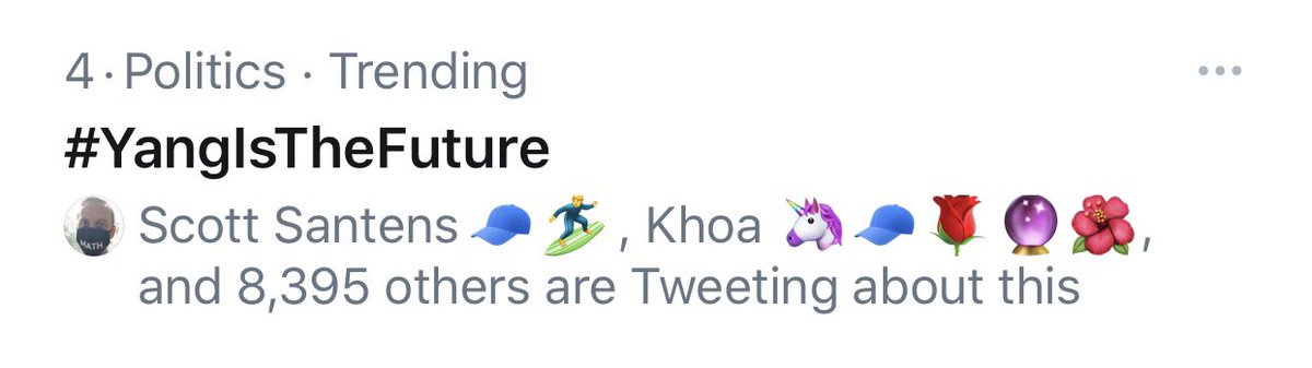 #YangIsTheFuture now ranked #4! 

If you’re reading this, comment below #YangIsTheFuture RIGHT NOW. 🚀