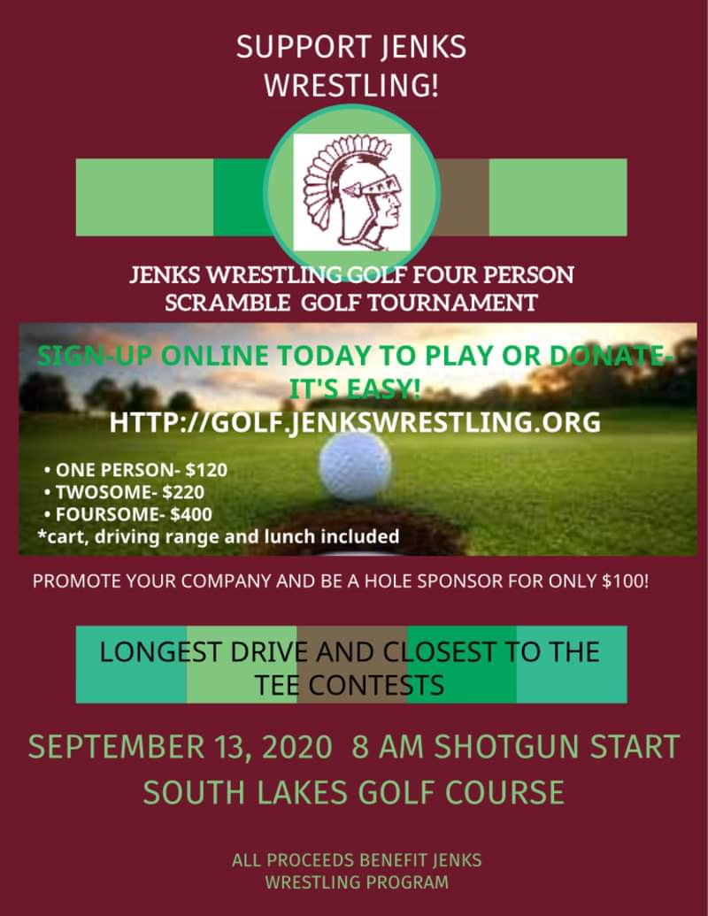 Check out the new website for the Jenks Wrestling Golf Tournament ~ Sign up your Team and  Become a Hole Sponsor 🏌️‍♂️⛳🏌️‍♀️