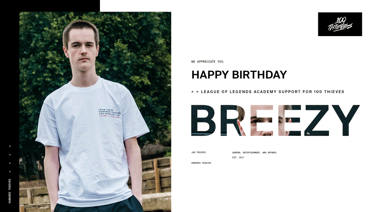 100Thieves's tweet photo. The big 21. Happy birthday @breezyyylol. Hope you have a great one! 🥳 https://t.co/gHyewIC4t3