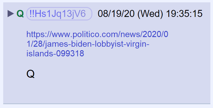 14) Q posted a link to a story about the transfer of a plot of land on a nearby island.