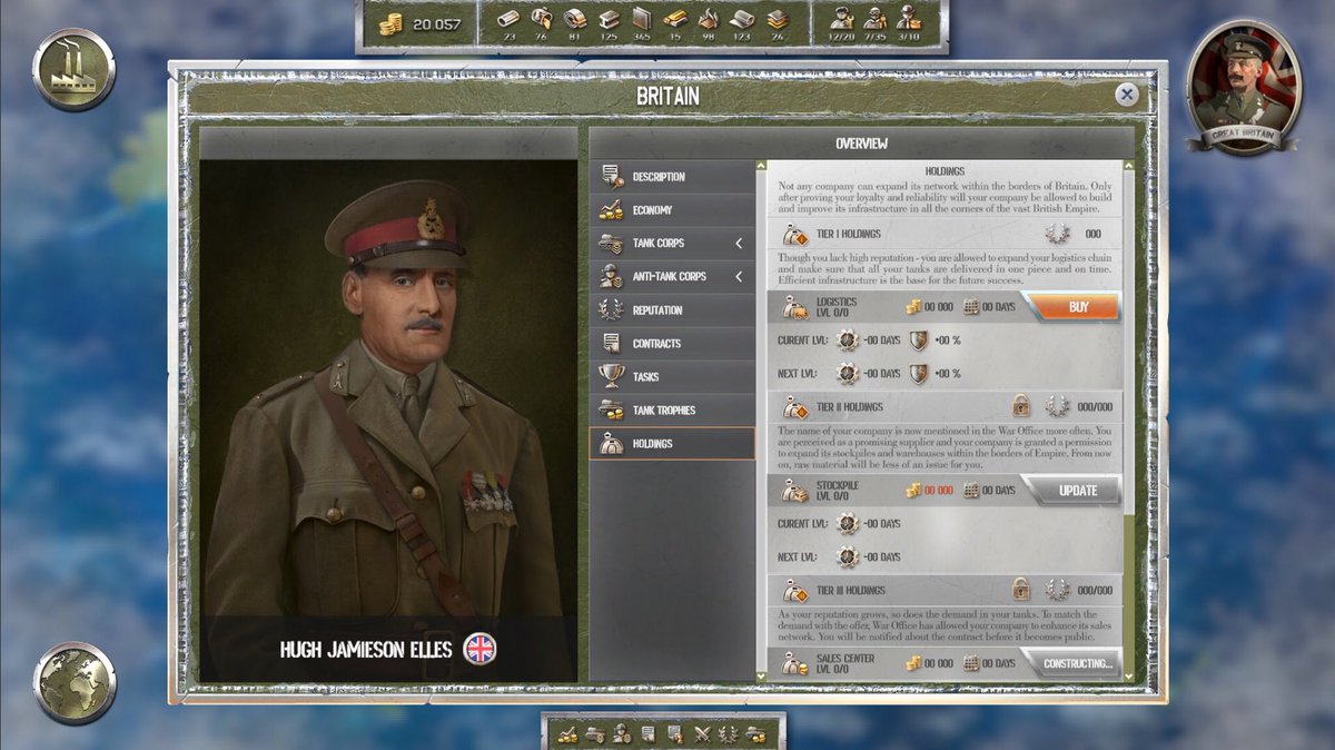 TycoonTanks's tweet photo. Selling tanks is never easy. Expand your tycoon empire beyond your Factory grounds by purchasing various holdings in the countries where your Company reputation allows!
#unitygames #worldwaronehistory #tankworld https://t.co/nyEaB6tpne