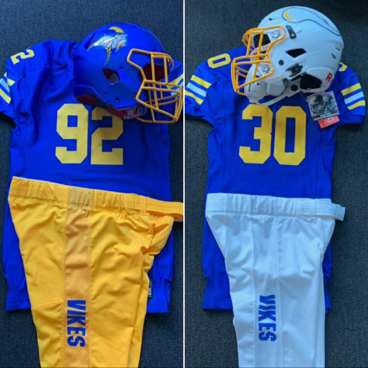 StBernardFB's tweet photo. A couple of game day choices for our players! Wait until you see the next few sets π! #BernardFootball ~ #VikingMade https://t.co/4aSjSYEaQA