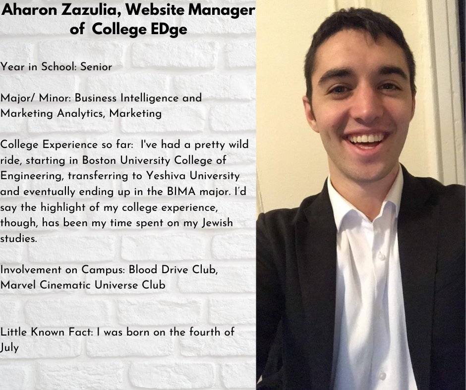 CollegeEDge's tweet photo. Introducing our new website manager,Aaron Zazulia! https://t.co/87cITIHIA8