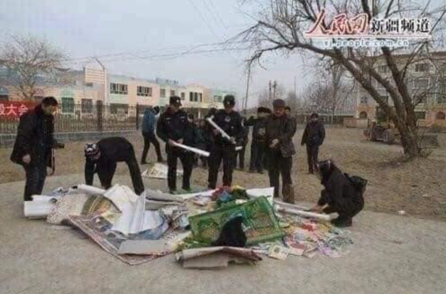 Islamic religious materials and Uyghur literature books were burnt. 13/23