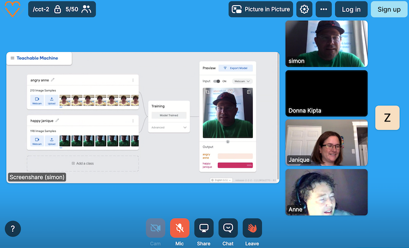 ZeliaMCT's tweet photo. #KCJSummerInstitute focus on AI: exploring Image Project and beginning to build a data set of "smile" and "angry"; bringing together data set from team members and training our machine to recognize us @KidsCoding #kids2030 #CanCode #CodeCreateTeach
๐ https://t.co/yba8d8gIPZ https://t.co/stCOW2WcmF
