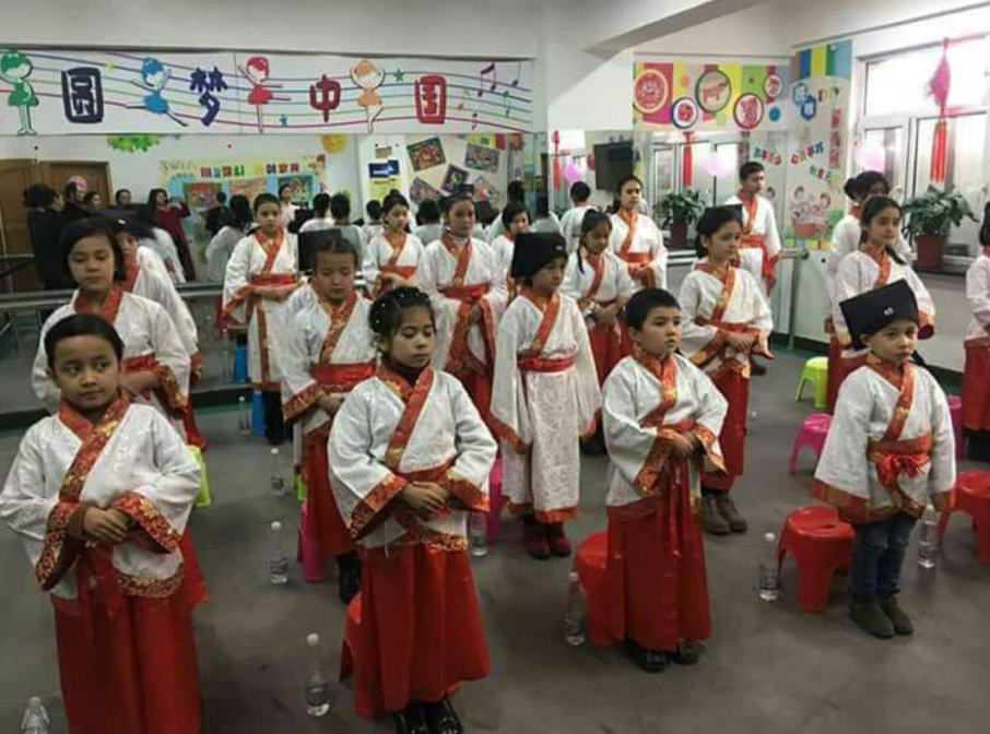 Uyghur language is banned at schools and children are forced to learn Han culture. 14/23