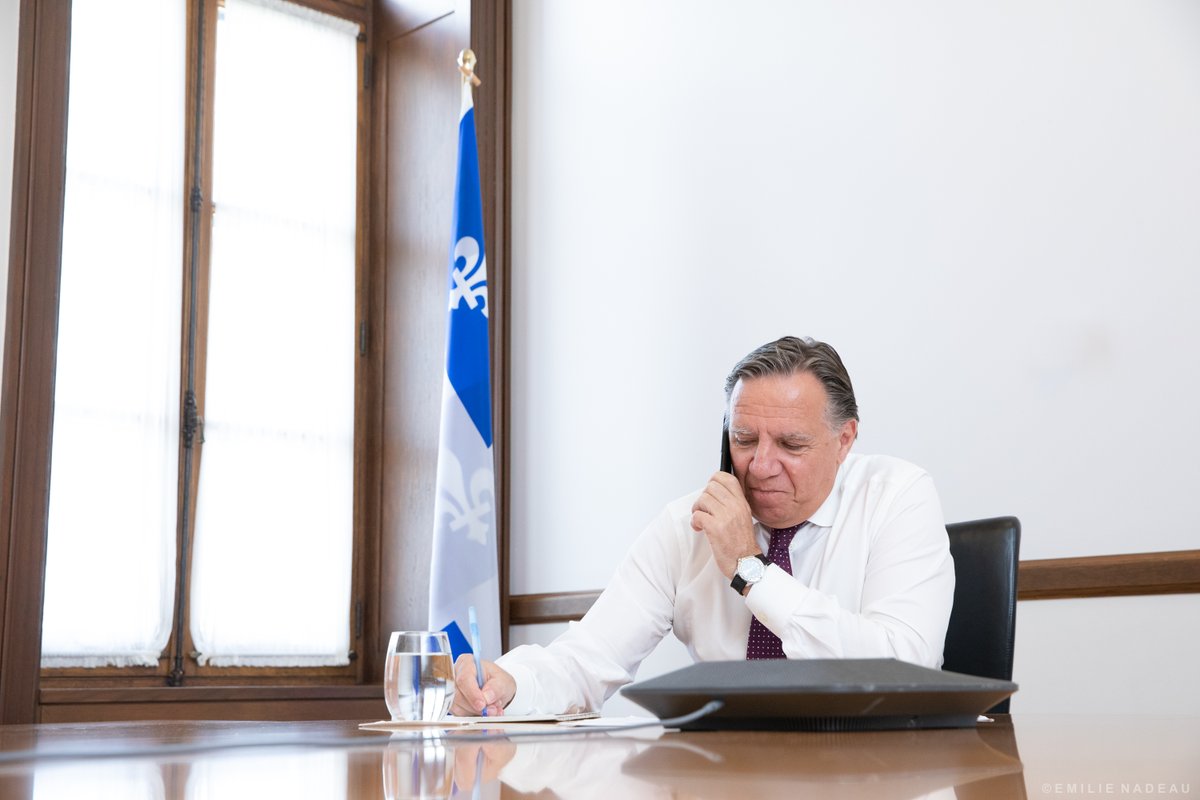 francoislegault's tweet photo. J’ai parlé avec le nouveau Premier ministre de la France, @JeanCASTEX. Il a accepté mon invitation de venir me visiter au Québec en 2021. 

Nous avons convenu que nos ministres se parlent pour préparer un plan pour augmenter les échanges commerciaux entre le Québec et la France. https://t.co/9XznsQvokY