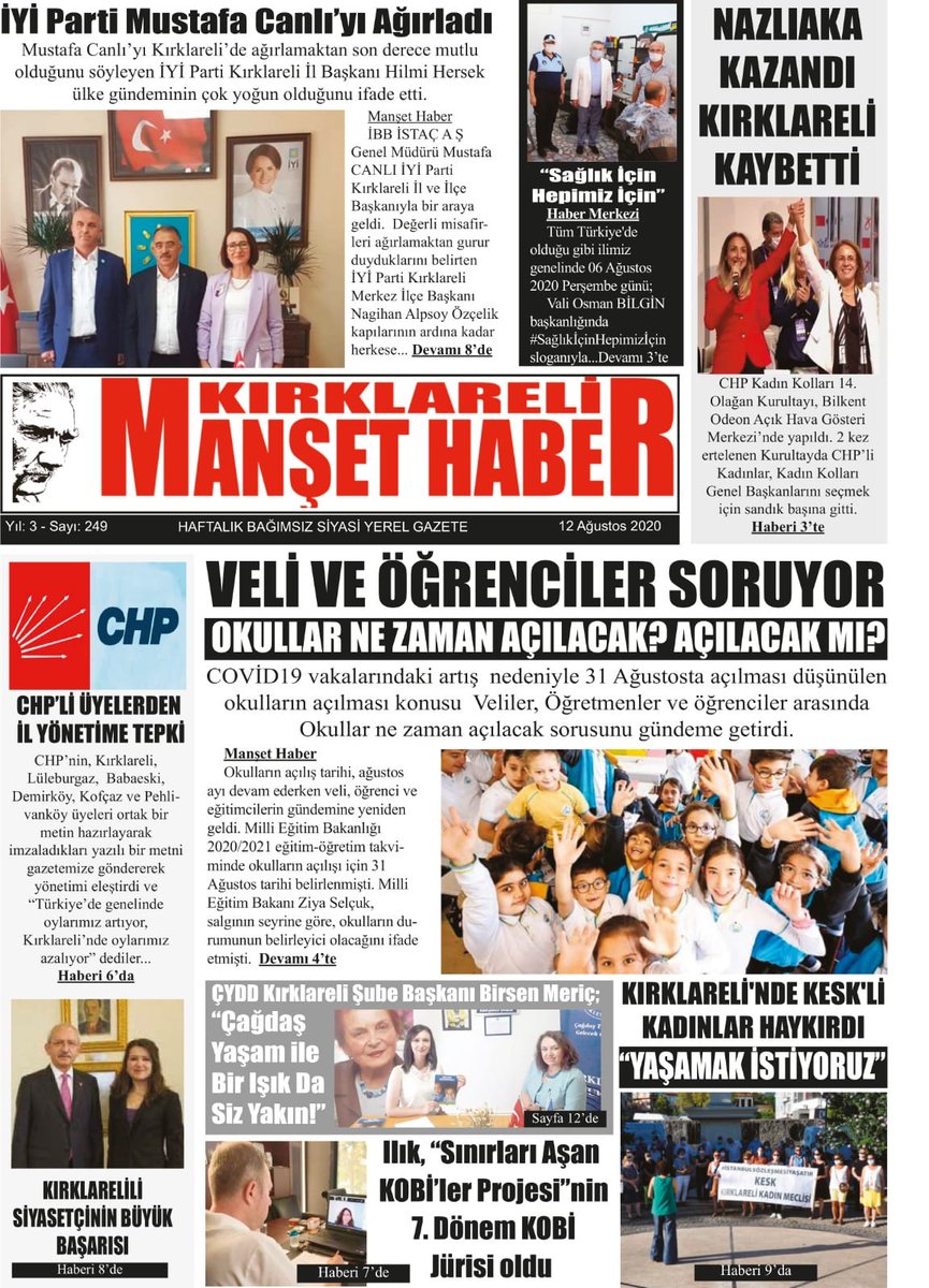 Manşet Haber Kırklareli 249. Sayı
<a href="/herkesicinCHP/">CHP 🇹🇷</a> <a href="/AylinNazliaka/">Aylin Nazlıaka 🇹🇷</a> <a href="/CHPKadinKolu/">CHP Kadın</a> @gokcegokcen142 <a href="/kilicdarogluk/">Kemal Kılıçdaroğlu</a> <a href="/chpilkirklareli/">CHP Kırklareli İl Başkanlığı</a> <a href="/iyi39mrkz/">İYİ PARTİ KIRKLARELİ MERKEZ İLÇE BAŞKANLIĞI</a> <a href="/iyi39il/">İYİ Parti Kırklareli İl Başkanlığı</a> <a href="/CagdasYasamDD/">ÇYDD-Çağdaş Yaşam</a> <a href="/BirsenMeric/">Birsen meriç</a>