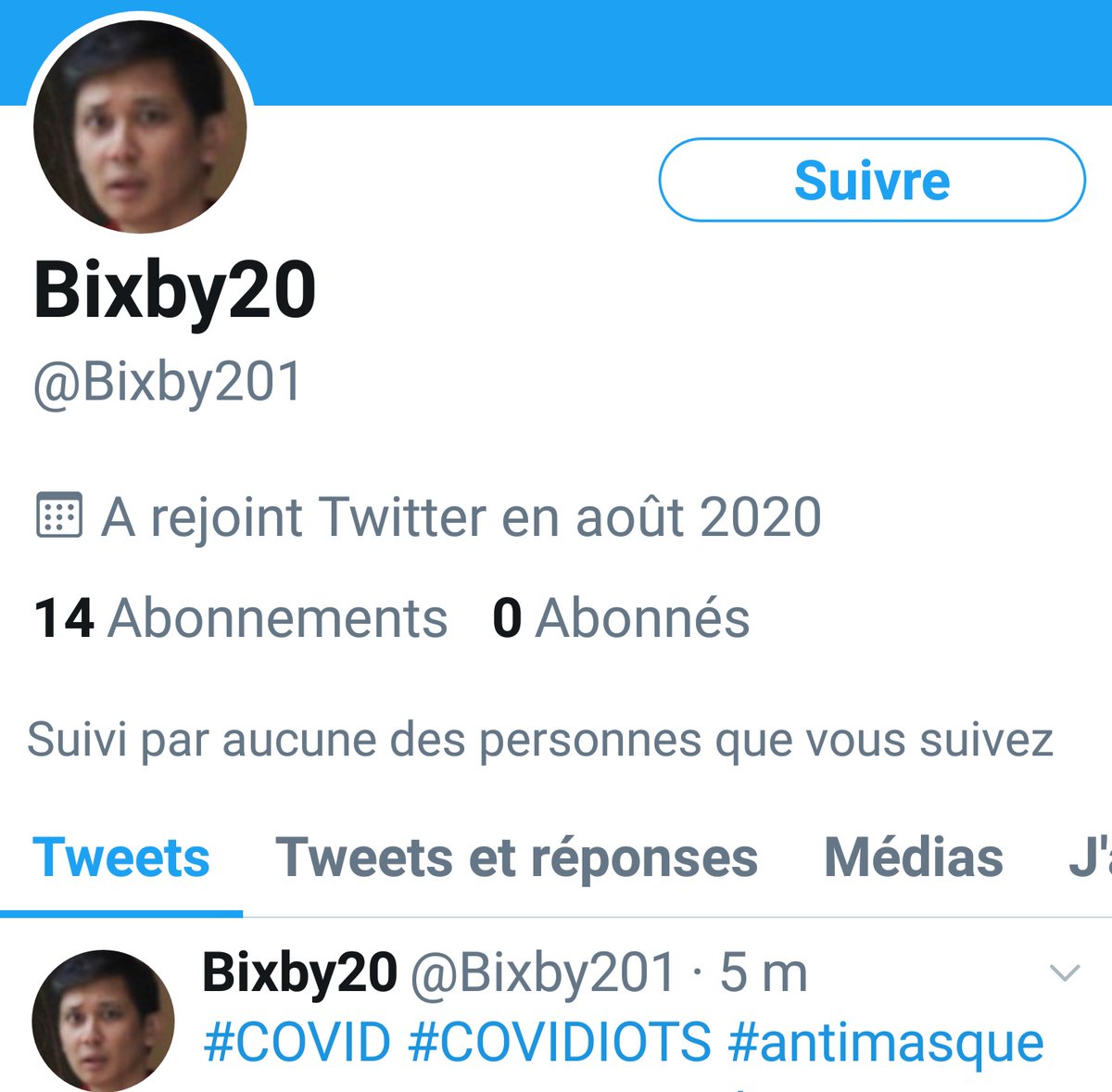 @Kitana_khan10 @Conflits_FR Les insultes se ressemblent ?
Normal.
C'est le même gamin de 14ans.
Il a juste ouvert un nouveau compte.
Bu ke qi