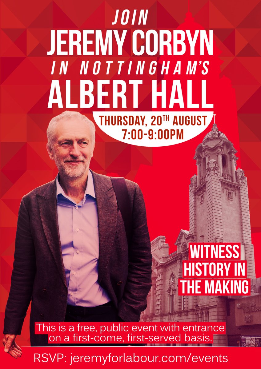 Today marks 5 years since one of the greatest moments of my life: Jeremy Corbyn’s historic rally at Nottingham’s Albert Hall, at which I had the immense privilege of speaking.[Photos: Shaun Gordon]