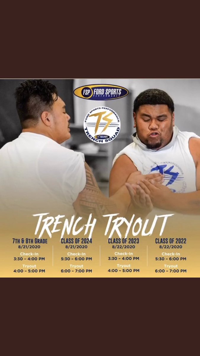 Anyone that’s class of 2022 and below. Sign up and join the Trench squad family!!!! @marcusabbottfsp