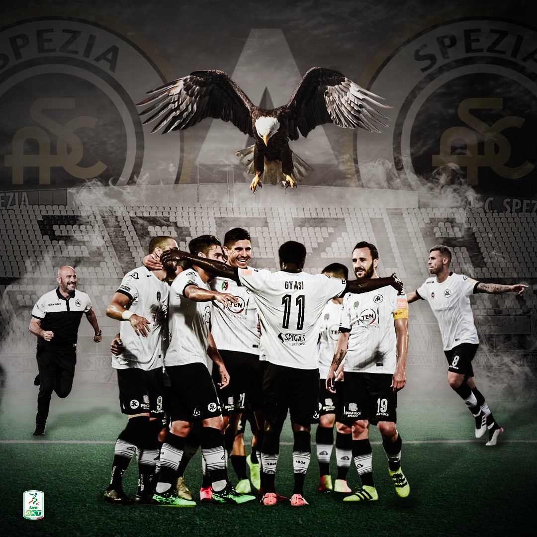 Lega_B's tweet photo. ๐ฆ
๐
ฐ๏ธ Lo @acspezia vola in Serie A! Complimenti agli Aquilotti per questa fantastica stagione suggellata dalla vittoria dei #PlayOff20 e dalla prima storica promozione in massima serie! #SerieBKT https://t.co/yqLXboxcPQ