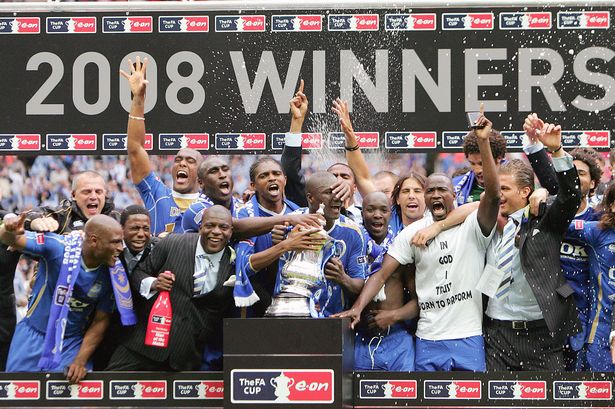 Portsmouth win the 2008 FA Cup under Harry Redknapp. They famously knocked out Premier League and Champions League winners Manchester United on their way to the final.