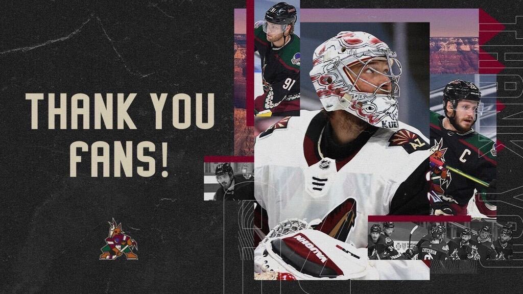 From cheering us on at @GilaRiverArena to Howling from Home during playoffs, you made it a memorable year.

Thank you, #Yotes fans. The best is yet to come.